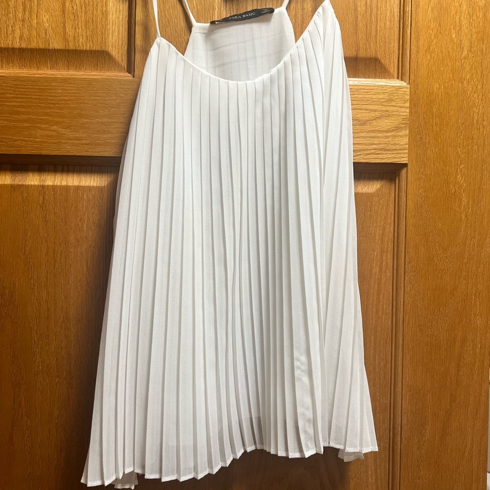 Zara pleated blouse with thin straps